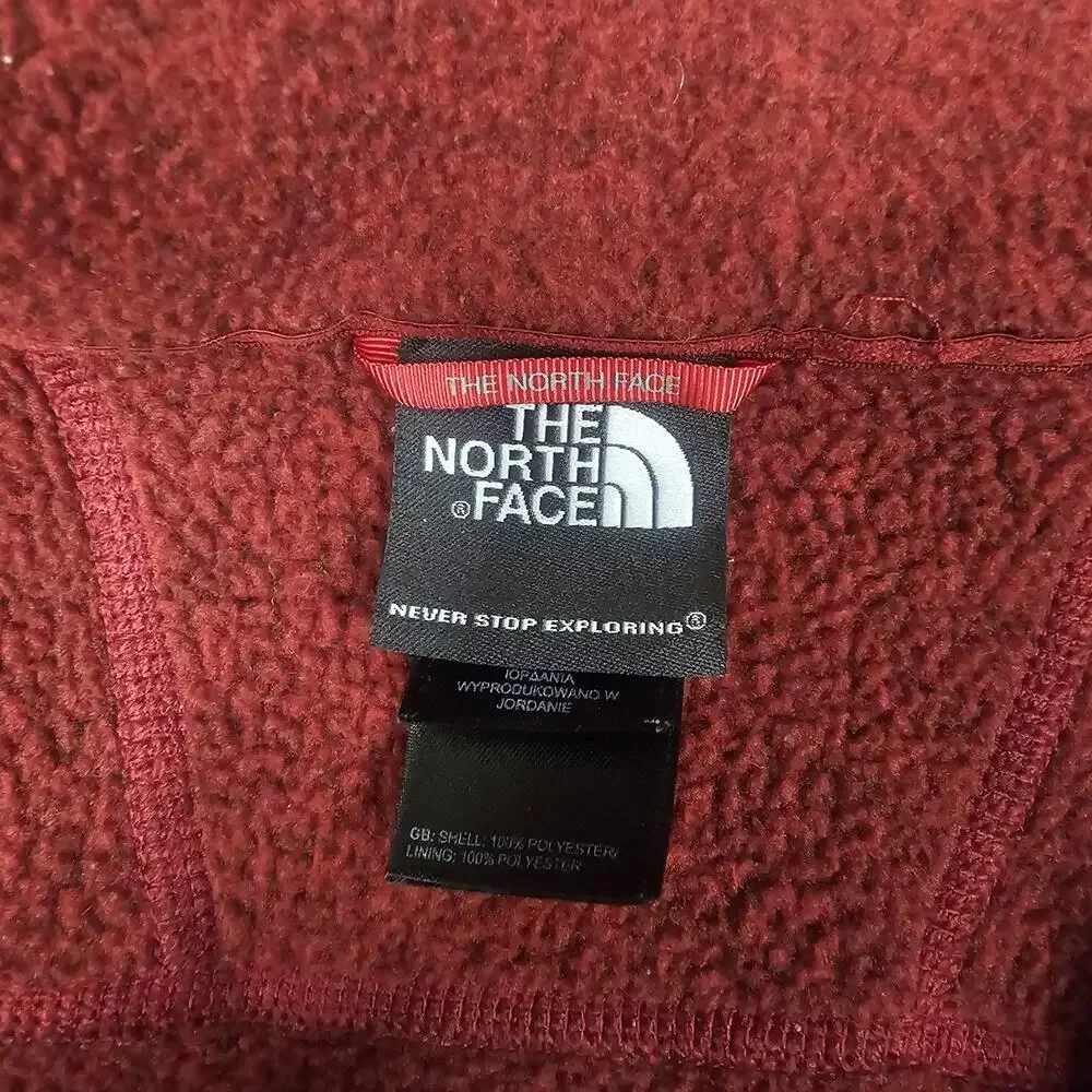 The North Face Jacket Large Red Gordon Lyons 1/4 Zip Fleece Outdoors Preppy